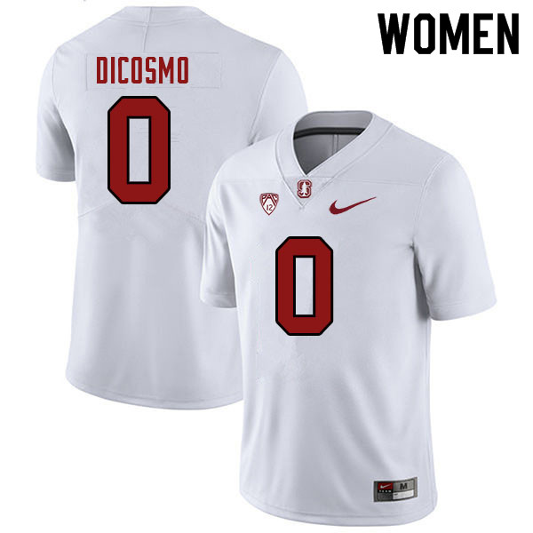 Women #0 Aeneas DiCosmo Stanford Cardinal College Football Jerseys Sale-White - Click Image to Close